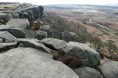Looking south from the Burbage Rocks