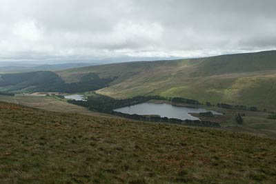 The Neuadd reservoirs from the flanks of Fan y Big