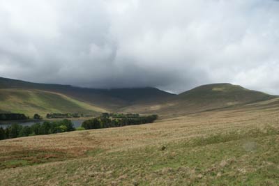 Looking back from the 'Gap Road' towards the Cribyn