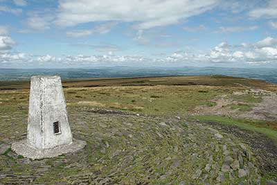 The summit of Pendle Hill under a wonderful summer sky