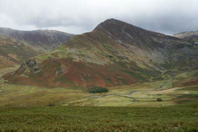 View of Fleetwith Pike showing ridge used for ascent