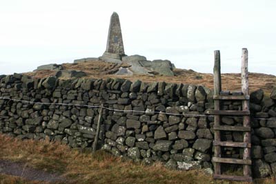 The war memorial high above Cracoe village on the moors