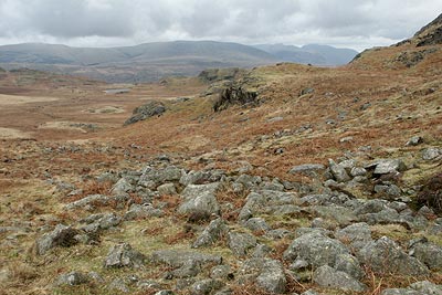 Looking back to Low Birker Tarn from Green Crag