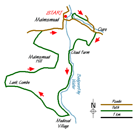 Route Map - The Doone Valley Walk