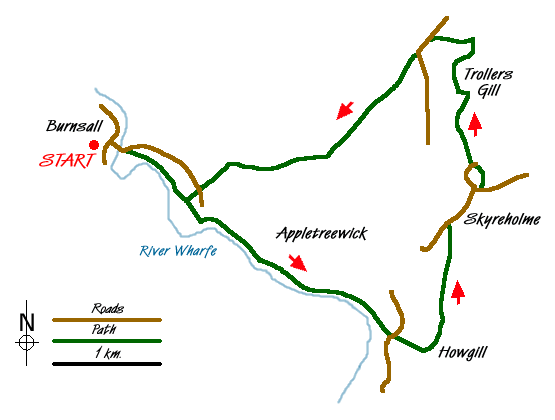Route Map - Trollers Gill Walk