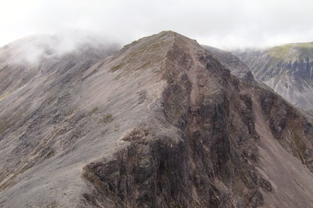 View west along Bienn Eighe ridge