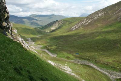 View from caves' entrance to Allt nan Uamh