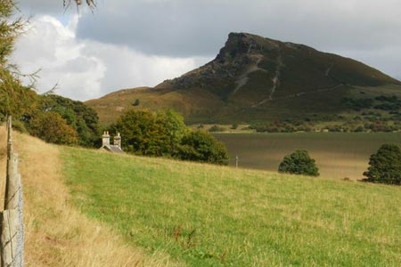 The first view of Roseberry Topping after leaving great Ayton