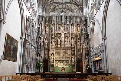 Detail of the interior of St Albans Abbey
