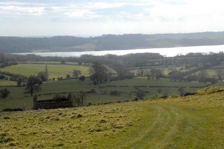 View of Carsington Water from above Carsington village
