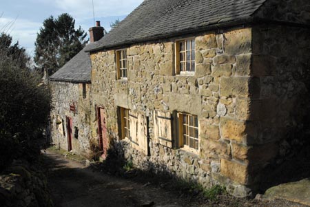 Stone cottages in Carsington village