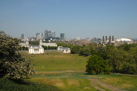 Greenwich - Canary Wharf from Greenwich Park