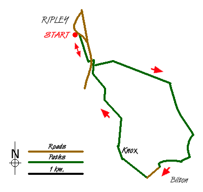 Route Map - Ripley & Knox circular Walk