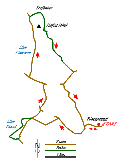 Route Map - Pentre Bach circular Walk