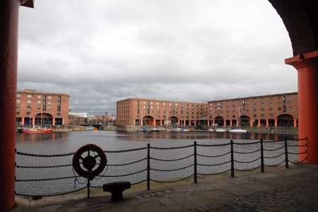 The solid looking former warehouses around Albert Dock