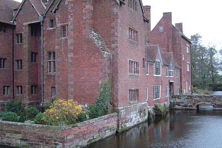 Harvington Hall with its moat