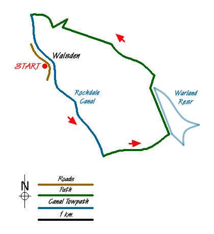Route Map - Walsden & Warland Reservoir Walk