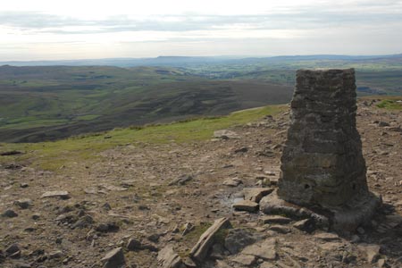 Looking south to Pendle Hill from Pen-y-ghent's summit
