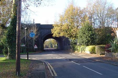 The railway bridge over the B4120 in Barnt Green