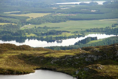 Three lakes photo including Lochan Dubh in the foreground