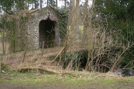 Ornate, but derelict structure above River Lea