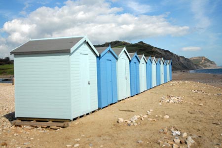 Beach huts at Charmouth
