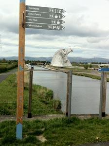The Falkirk Kelpies and the Forth & Clyde canal
