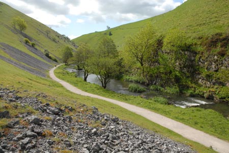 The River Dove flowing through Wolfscote Dale