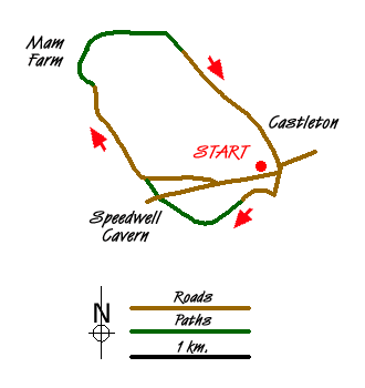 Route Map - Catleton & Speedwell Cavern Circular Walk