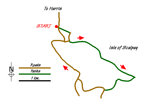 Route Map - Isle of Scalpay circular, Harris Walk
