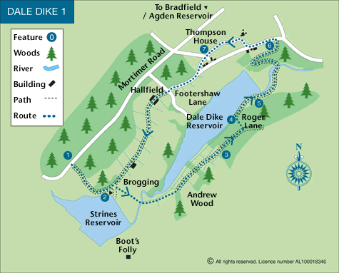 Route Map - Dale Dike Reservoir Walk