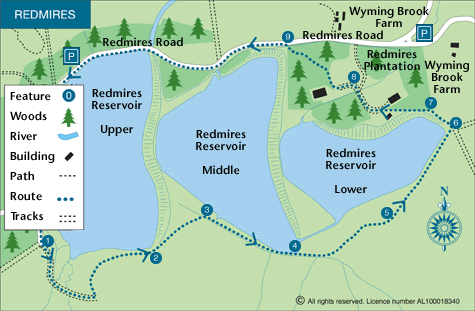 Route Map - Redmires Reservoir Walk