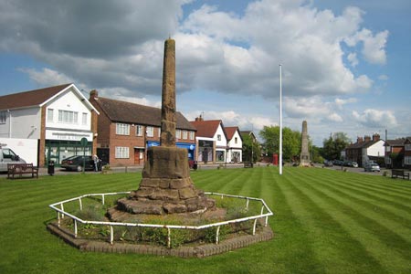 The medieval cross on the village green at Meriden