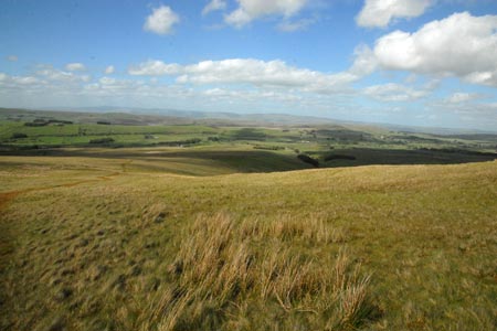 View north over Vale of Eden to Pennines, West Fell