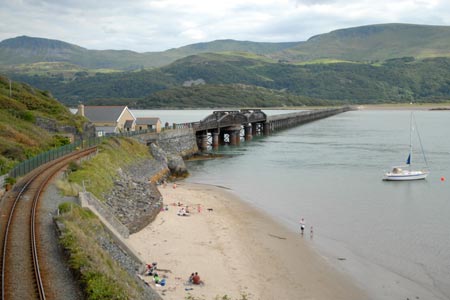 The rail bridge over the Mawddach at Barmouth
