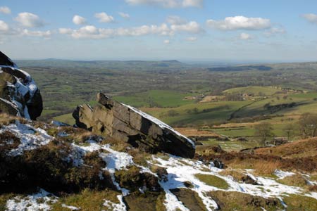 The view to the Cheshire Plain from the Roaches