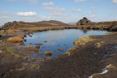 Doxey Pool is on east side of path across the Roaches
