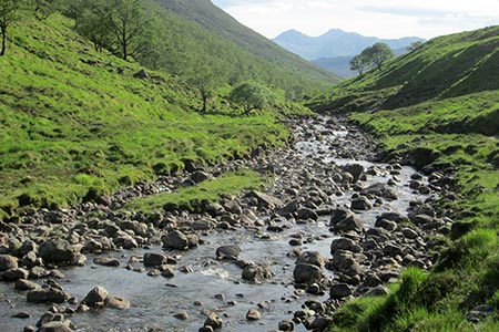 Stream on the return route down to Drumsallie