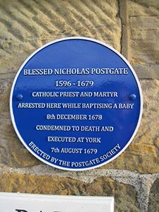 The Postgate Memorial plaque to an executed Catholic
