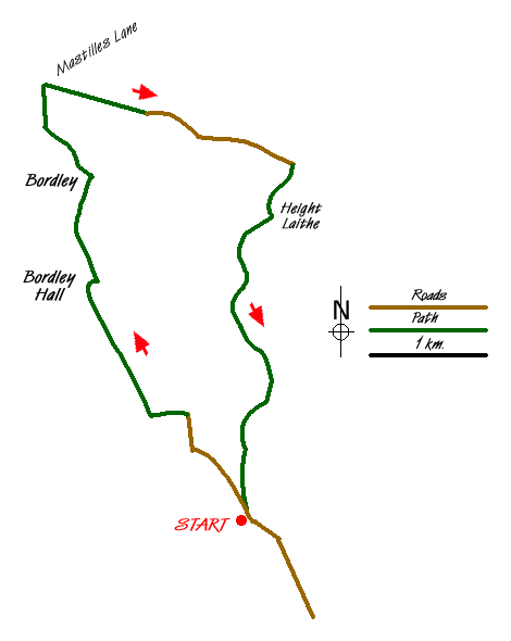 Route Map - Bordley Hall & Malham Moor from Threshfield Moor Walk