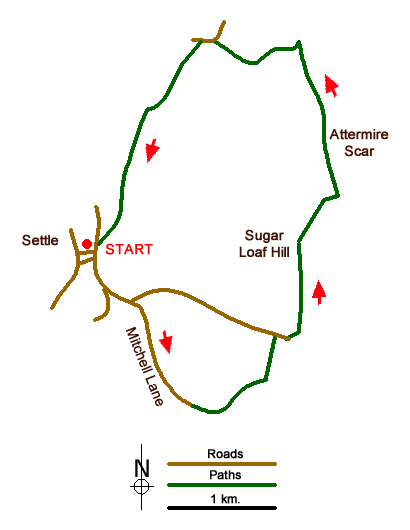 Route Map - Attermire Scar & Victoria Cave Walk