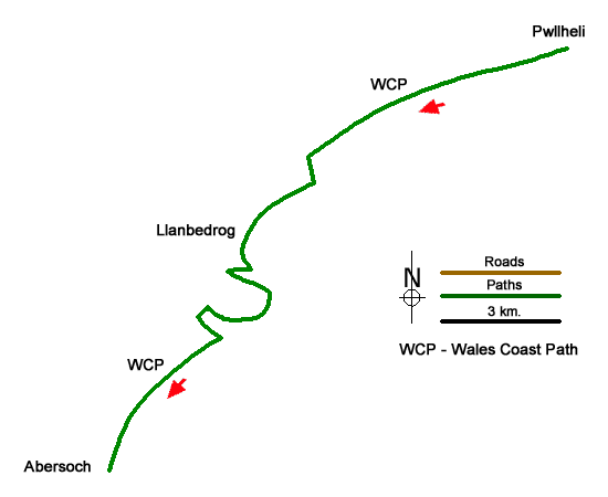 Route Map - Pwllheli, Llanbedrog & Abersoch Walk