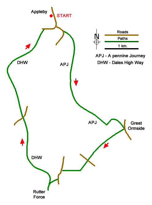 Walk 1784 Route Map