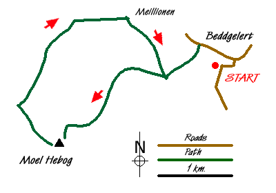 Route Map - Moel Hebog Walk