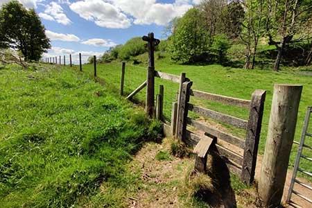 Path and stile at Breidden Hill, Middletown
