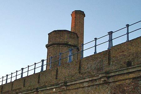 The accumulator tower (as seen from the Limehouse Basin)