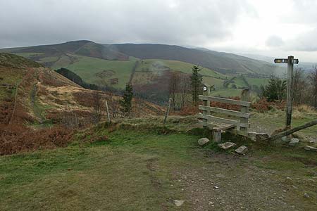 Looking south during the climb up to Penycloddiau Fort