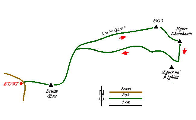 Route Map - Sgurr Dhomhnuill Walk
