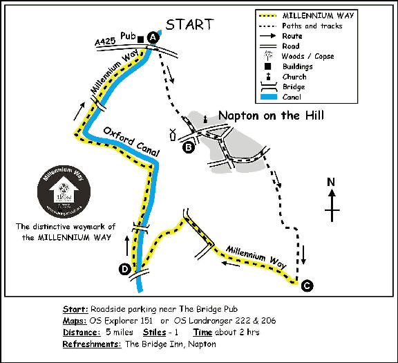 Route Map - Napton on the Hill circular Walk