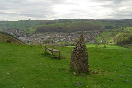 View to Knighton in valley below